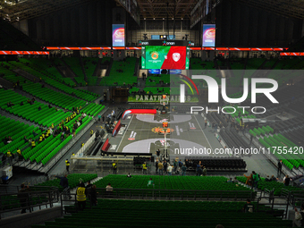 View of the OAKA stadium before the game between Panathinaikos and Olympiacos, with a final score of 89-94, at OAKA in Athens, Greece, on Se...