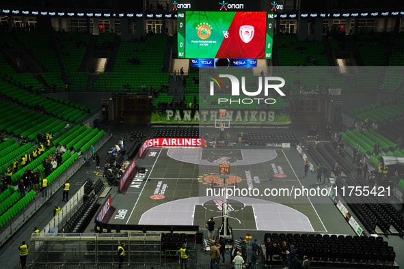 View of the OAKA stadium before the game between Panathinaikos and Olympiacos, with a final score of 89-94, at OAKA in Athens, Greece, on Se...