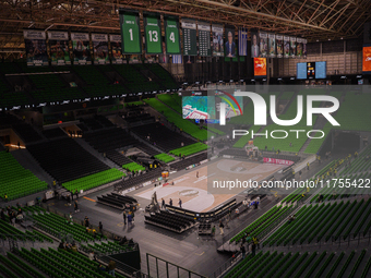 View of the OAKA stadium before the game between Panathinaikos and Olympiacos, with a final score of 89-94, at OAKA in Athens, Greece, on Se...