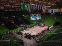 View of the OAKA stadium before the game between Panathinaikos and Olympiacos, with a final score of 89-94, at OAKA in Athens, Greece, on Se...