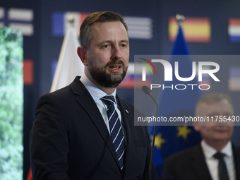 Polish Deputy Prime Minister and Defence Minister Wladyslaw Kosiniak-Kamysz speaks during a press conference in Warsaw, Poland, on November...