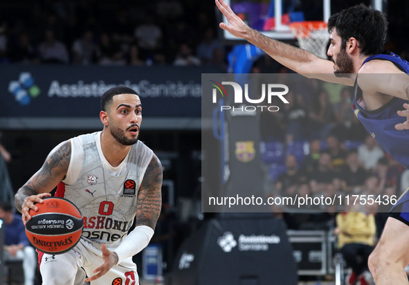 Markus Howard and Alex Abrines play during the match between FC Barcelona and Baskonia Vitoria-Gasteiz, corresponding to week 8 of the Turki...