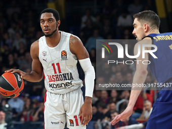 Trent Forrest plays during the match between FC Barcelona and Baskonia Vitoria-Gasteiz, corresponding to week 8 of the Turkish Airlines Euro...