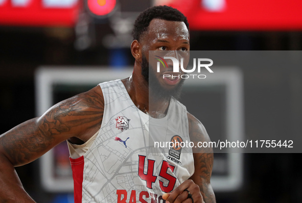 Donta Hall plays during the match between FC Barcelona and Baskonia Vitoria-Gasteiz, corresponding to week 8 of the Turkish Airlines Eurolea...