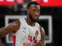 Donta Hall plays during the match between FC Barcelona and Baskonia Vitoria-Gasteiz, corresponding to week 8 of the Turkish Airlines Eurolea...