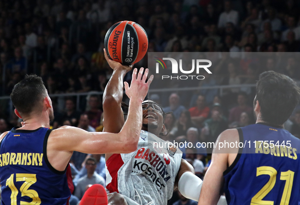 Chima Moneke plays during the match between FC Barcelona and Baskonia Vitoria-Gasteiz, corresponding to week 8 of the Turkish Airlines Eurol...