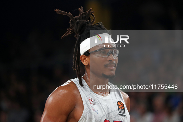 Chima Moneke plays during the match between FC Barcelona and Baskonia Vitoria-Gasteiz, corresponding to week 8 of the Turkish Airlines Eurol...