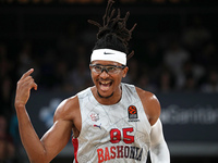 Chima Moneke plays during the match between FC Barcelona and Baskonia Vitoria-Gasteiz, corresponding to week 8 of the Turkish Airlines Eurol...