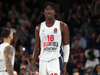 Khalifa Diop plays during the match between FC Barcelona and Baskonia Vitoria-Gasteiz, corresponding to week 8 of the Turkish Airlines Eurol...