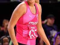 Martina Salmon of New Zealand looks on during the Fast5 Netball World Series match between New Zealand and Jamaica in Christchurch, New Zeal...