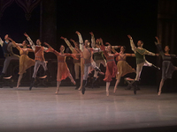 Dancers rehearse a fragment of the work Swan Lake at the Palace of Fine Arts in Mexico City, on November 8, 2024. The choreographic version...