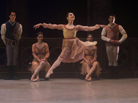 Dancers rehearse a fragment of the work Swan Lake at the Palace of Fine Arts in Mexico City, on November 8, 2024. The choreographic version...