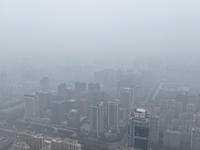 A high-tech zone is shrouded in thick smog in Xi'an, Shaanxi province, China, on November 9, 2024. (