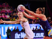 Leesa Mi Mi of Australia passes the ball during the Fast5 Netball World Series match between Australia and South Africa at the Wolfbrook Are...