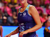 Matissa Letherbarrow of Australia looks on during the Fast5 Netball World Series match between Australia and South Africa at the Wolfbrook A...