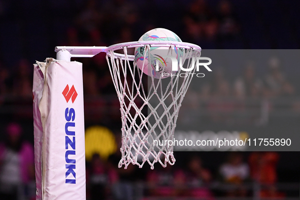 A goal is scored during the Fast5 Netball World Series match between New Zealand and Australia in Christchurch, New Zealand, on November 9,...