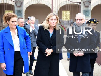 Mrs. Yael Braun Pivet, President of the National Assembly, visits the market of Neuville sur Saone in Rhone, France, on November 8, 2024. (