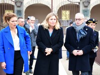 Mrs. Yael Braun Pivet, President of the National Assembly, visits the market of Neuville sur Saone in Rhone, France, on November 8, 2024. (