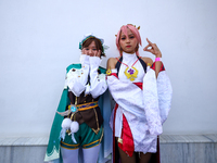 Nepali cosplayers attend the Otaku Jatra, an annual event organized in Kathmandu, Nepal, on November 9, 2024. Cosplay, a portmanteau of ''Co...