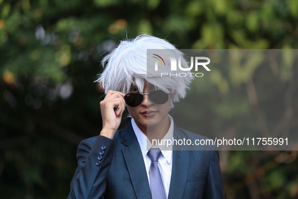 Nepali cosplayers attend the Otaku Jatra, an annual event organized in Kathmandu, Nepal, on November 9, 2024. Cosplay, a portmanteau of ''Co...