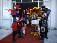 Nepali cosplayers attend the Otaku Jatra, an annual event organized in Kathmandu, Nepal, on November 9, 2024. Cosplay, a portmanteau of ''Co...