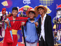 Nepali cosplayers attend the Otaku Jatra, an annual event organized in Kathmandu, Nepal, on November 9, 2024. Cosplay, a portmanteau of ''Co...