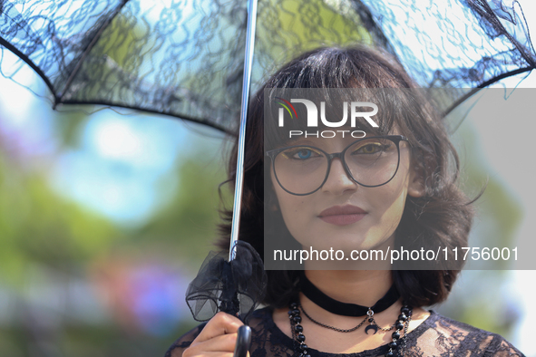 Nepali cosplayers attend the Otaku Jatra, an annual event organized in Kathmandu, Nepal, on November 9, 2024. Cosplay, a portmanteau of ''Co...