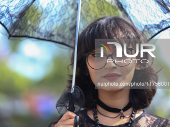 Nepali cosplayers attend the Otaku Jatra, an annual event organized in Kathmandu, Nepal, on November 9, 2024. Cosplay, a portmanteau of ''Co...