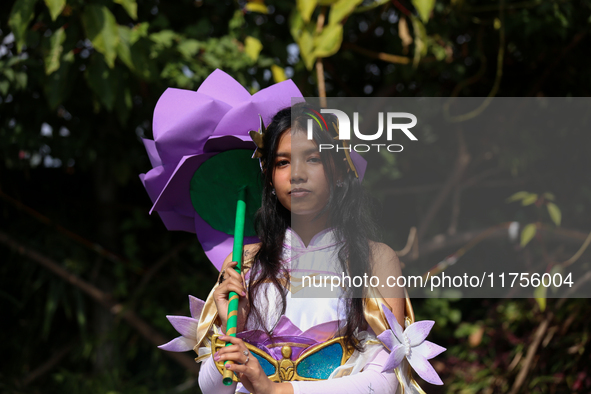 Nepali cosplayers attend the Otaku Jatra, an annual event organized in Kathmandu, Nepal, on November 9, 2024. Cosplay, a portmanteau of ''Co...