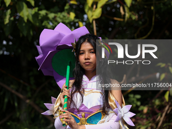 Nepali cosplayers attend the Otaku Jatra, an annual event organized in Kathmandu, Nepal, on November 9, 2024. Cosplay, a portmanteau of ''Co...