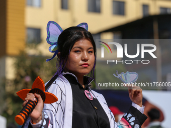 Nepali cosplayers attend the Otaku Jatra, an annual event organized in Kathmandu, Nepal, on November 9, 2024. Cosplay, a portmanteau of ''Co...