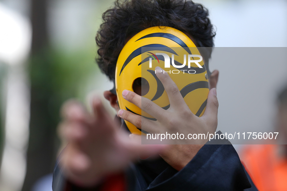 Nepali cosplayers attend the Otaku Jatra, an annual event organized in Kathmandu, Nepal, on November 9, 2024. Cosplay, a portmanteau of ''Co...