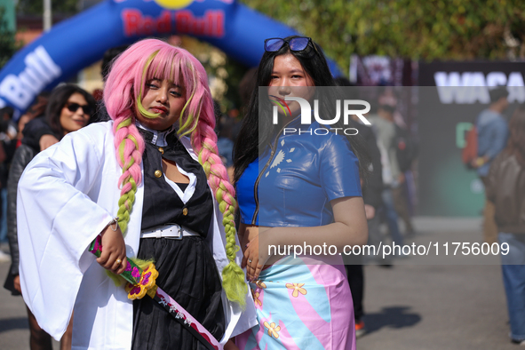 Nepali cosplayers attend the Otaku Jatra, an annual event organized in Kathmandu, Nepal, on November 9, 2024. Cosplay, a portmanteau of ''Co...