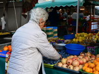 The Neuville sur Saone Market is in France on November 8, 2024. (