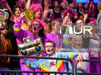 Fans show their support during the Fast5 Netball World Series match between New Zealand and Australia in Christchurch, New Zealand, on Novem...