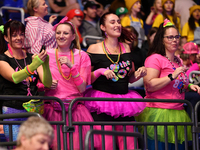 Fans show their support during the Fast5 Netball World Series match between New Zealand and Australia in Christchurch, New Zealand, on Novem...