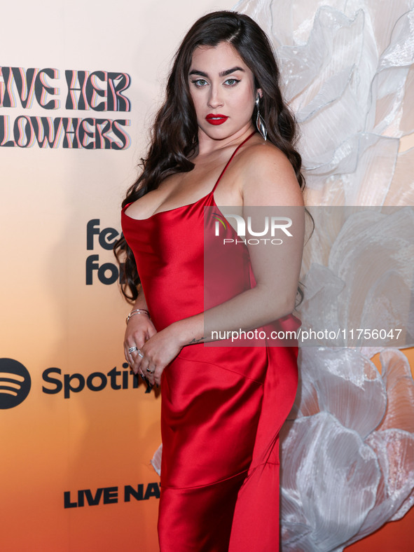 Lauren Jauregui arrives at the 3rd Annual Femme It Forward 'Give Her FlowHERS' Awards Gala 2024 held at The Beverly Hilton Hotel on November...