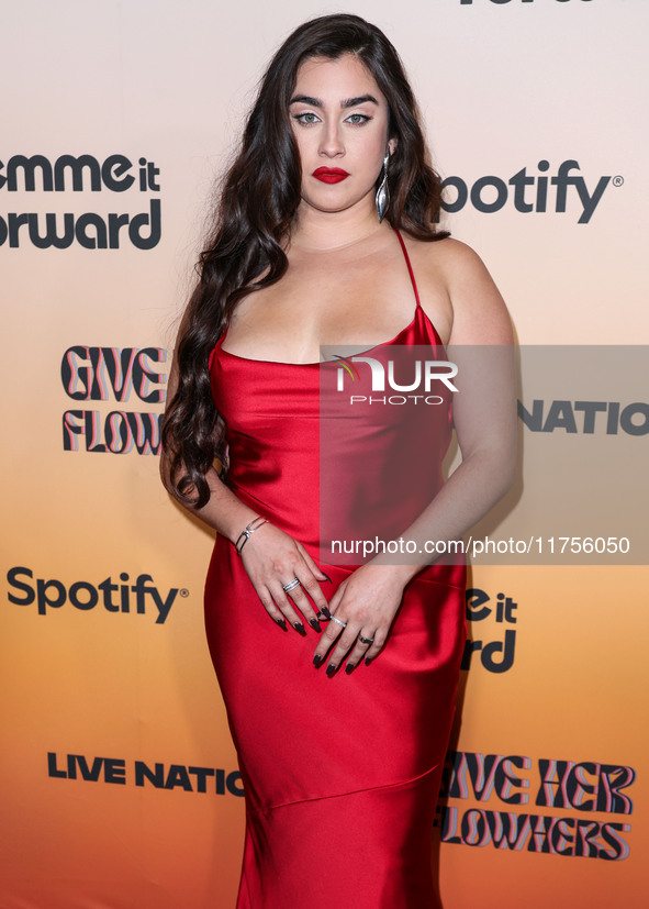 Lauren Jauregui arrives at the 3rd Annual Femme It Forward 'Give Her FlowHERS' Awards Gala 2024 held at The Beverly Hilton Hotel on November...