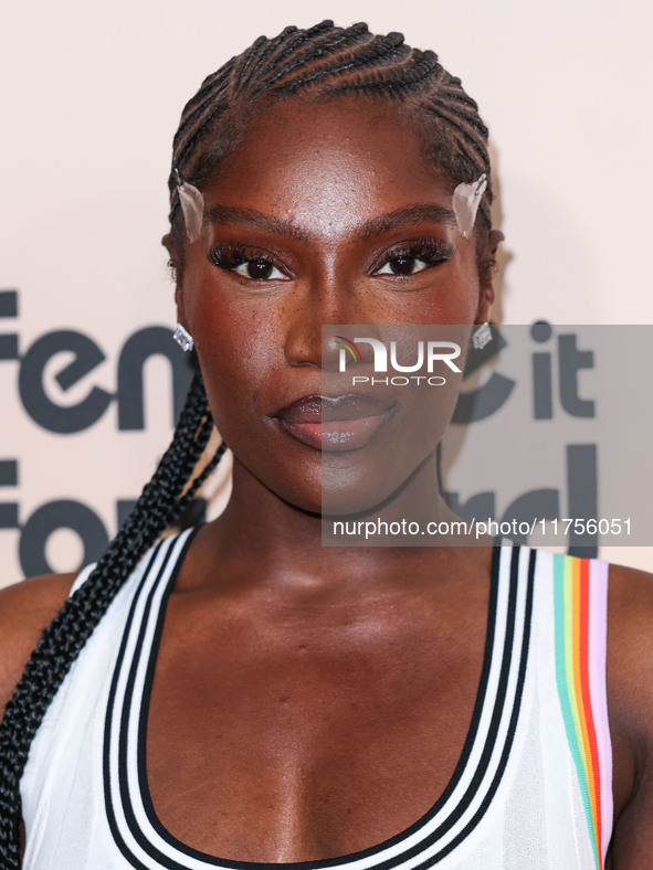 Doechii (Jaylah Ji'mya Hickmon) arrives at the 3rd Annual Femme It Forward 'Give Her FlowHERS' Awards Gala 2024 held at The Beverly Hilton H...