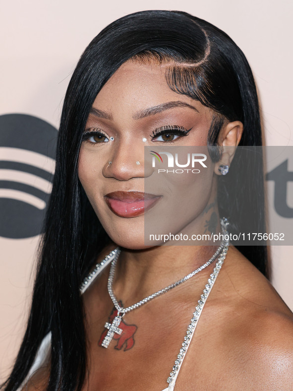 GloRilla (Gloria Hallelujah Woods) arrives at the 3rd Annual Femme It Forward 'Give Her FlowHERS' Awards Gala 2024 held at The Beverly Hilto...