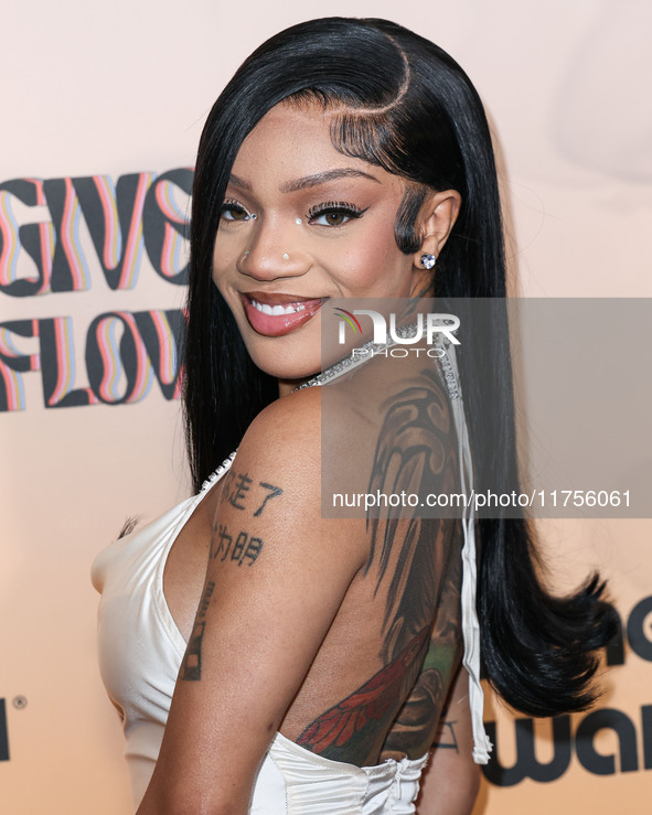 GloRilla (Gloria Hallelujah Woods) arrives at the 3rd Annual Femme It Forward 'Give Her FlowHERS' Awards Gala 2024 held at The Beverly Hilto...