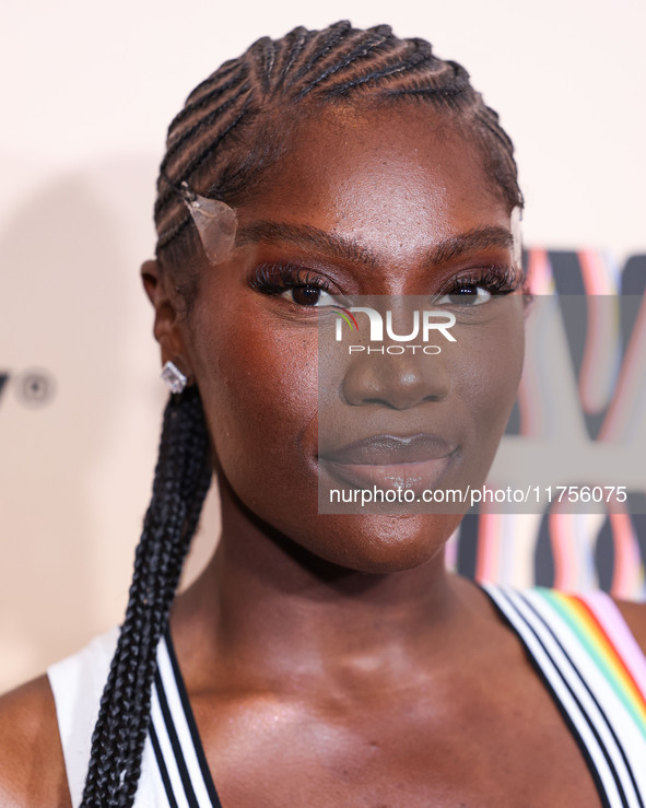 Doechii (Jaylah Ji'mya Hickmon) arrives at the 3rd Annual Femme It Forward 'Give Her FlowHERS' Awards Gala 2024 held at The Beverly Hilton H...