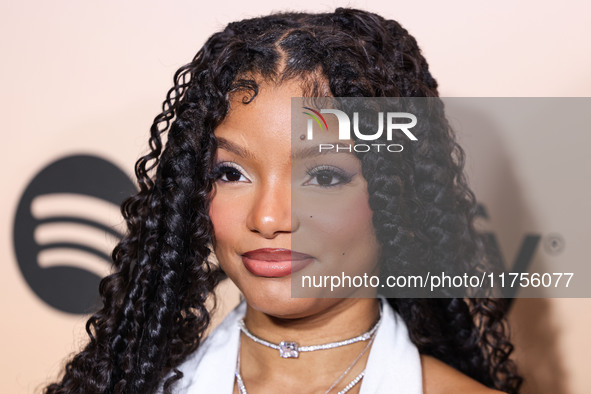 Halle Bailey arrives at the 3rd Annual Femme It Forward 'Give Her FlowHERS' Awards Gala 2024 held at The Beverly Hilton Hotel on November 8,...