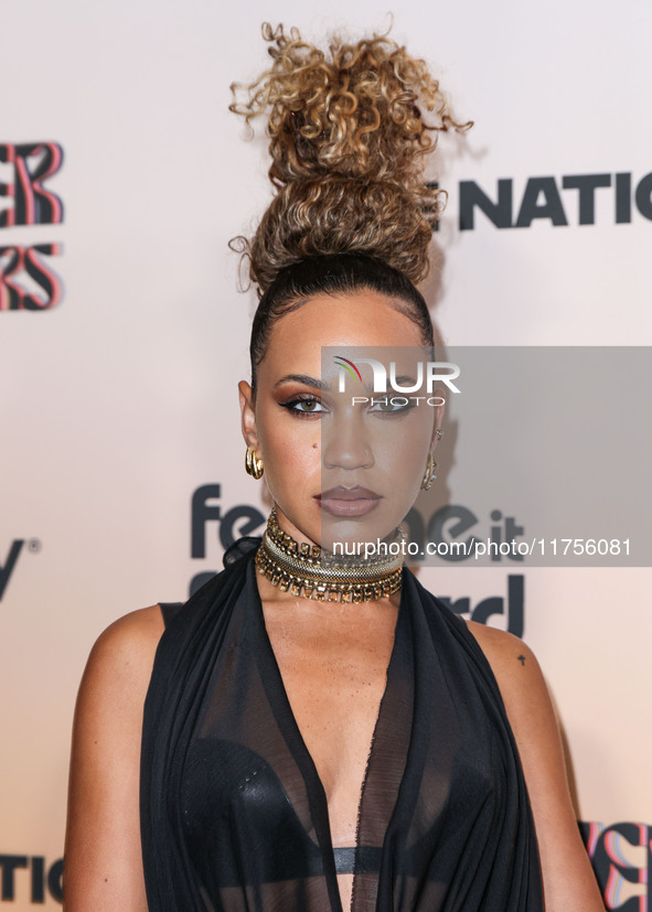 Amanda Reifer arrives at the 3rd Annual Femme It Forward 'Give Her FlowHERS' Awards Gala 2024 held at The Beverly Hilton Hotel on November 8...