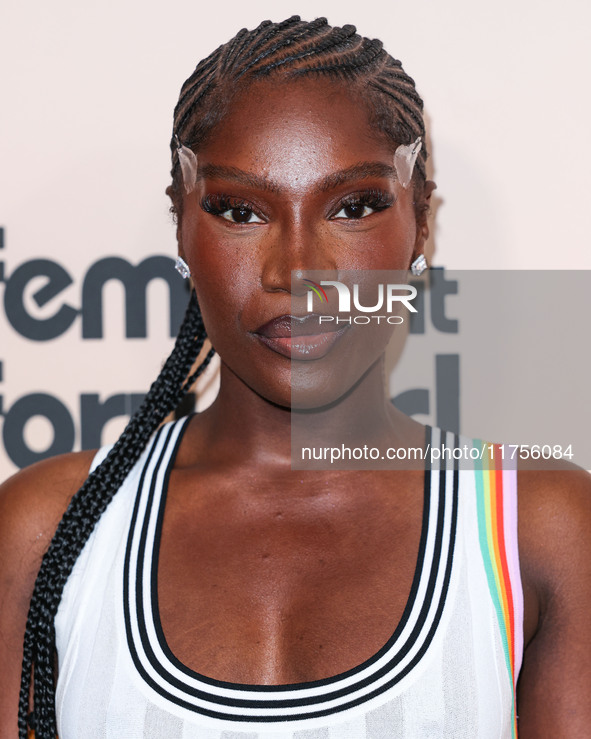 Doechii (Jaylah Ji'mya Hickmon) arrives at the 3rd Annual Femme It Forward 'Give Her FlowHERS' Awards Gala 2024 held at The Beverly Hilton H...