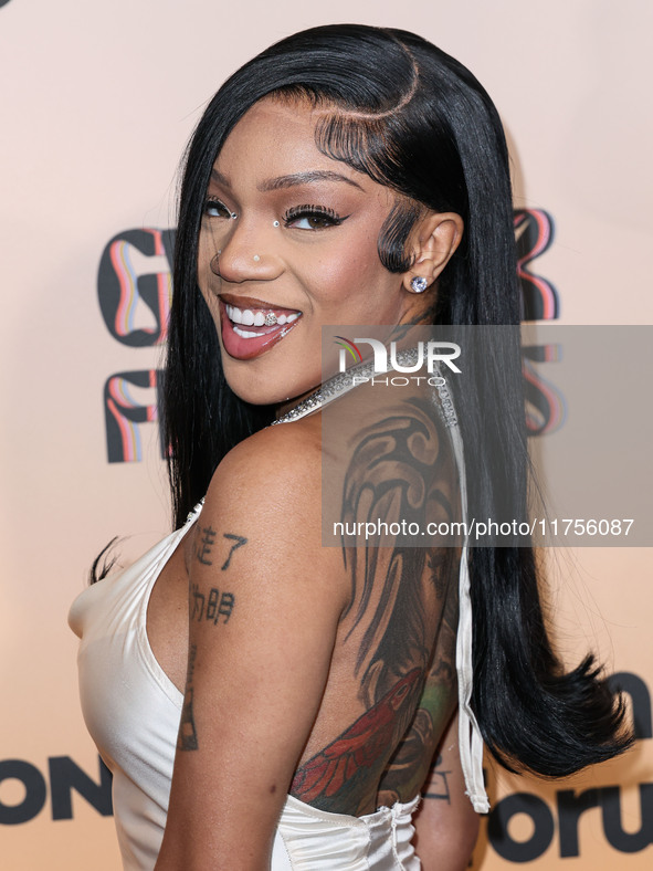 GloRilla (Gloria Hallelujah Woods) arrives at the 3rd Annual Femme It Forward 'Give Her FlowHERS' Awards Gala 2024 held at The Beverly Hilto...