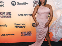 Claire Sulmers arrives at the 3rd Annual Femme It Forward 'Give Her FlowHERS' Awards Gala 2024 held at The Beverly Hilton Hotel on November...