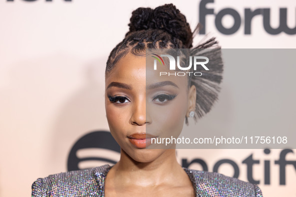 Chloe Bailey arrives at the 3rd Annual Femme It Forward 'Give Her FlowHERS' Awards Gala 2024 held at The Beverly Hilton Hotel on November 8,...