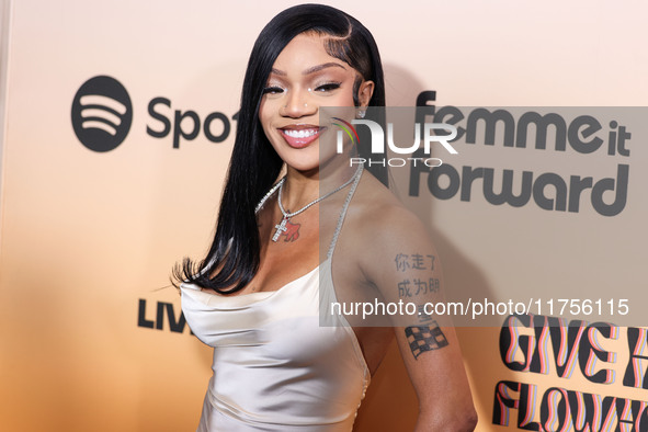 GloRilla (Gloria Hallelujah Woods) arrives at the 3rd Annual Femme It Forward 'Give Her FlowHERS' Awards Gala 2024 held at The Beverly Hilto...