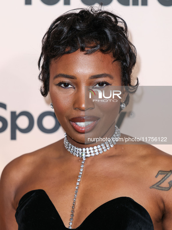 Zerina Akers arrives at the 3rd Annual Femme It Forward 'Give Her FlowHERS' Awards Gala 2024 held at The Beverly Hilton Hotel on November 8,...